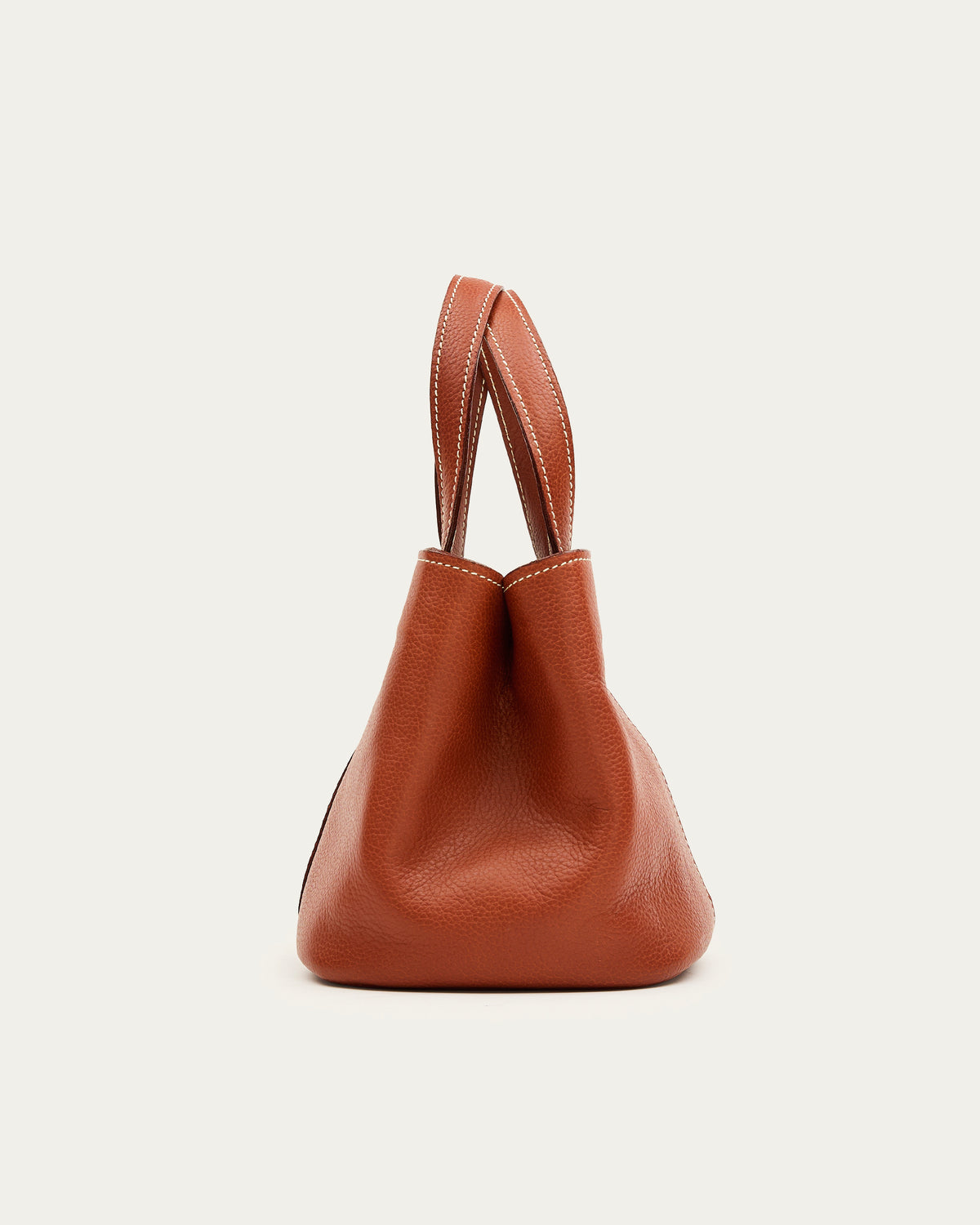Pleat Mini Coñac de cuero - Romors