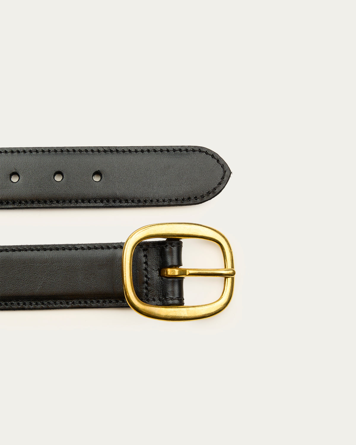 Cinturón Hebilla Bronce 3 cm Negro de cuero - Romors