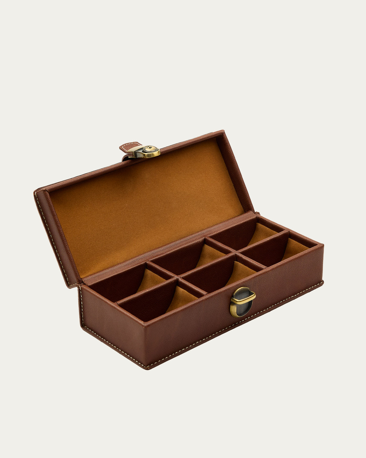 Caja 6 Relojes Café de cuero - Romors