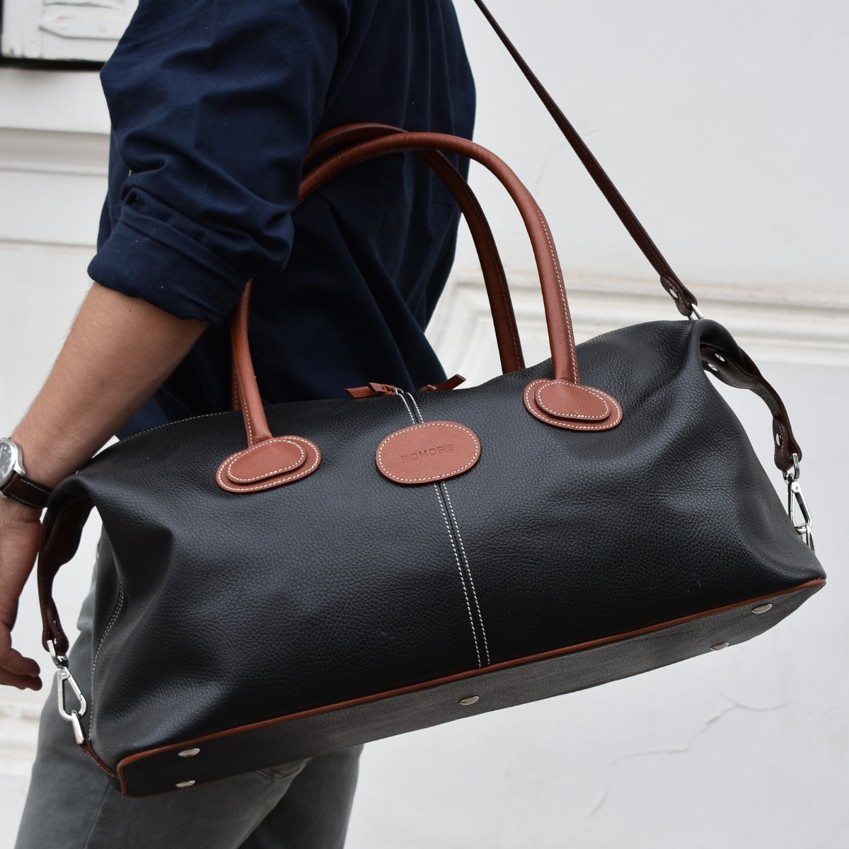 Bolso de Viaje Atacama Negro Coñac