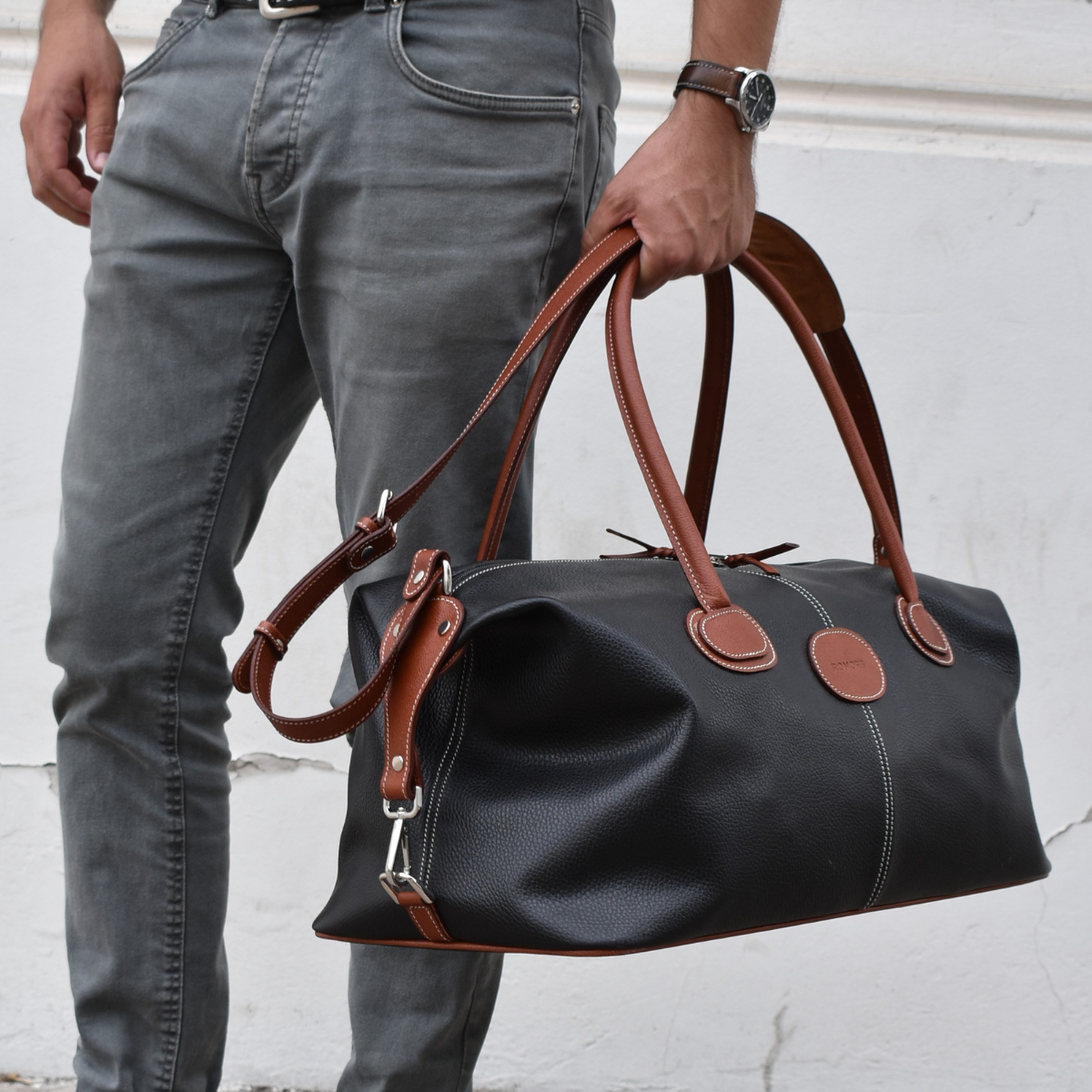 Bolso de Viaje Atacama Negro Coñac