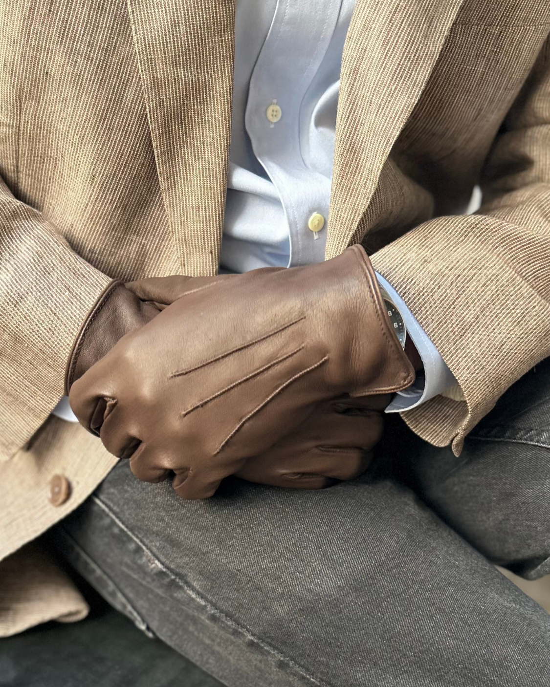 Guantes Hombre Café
