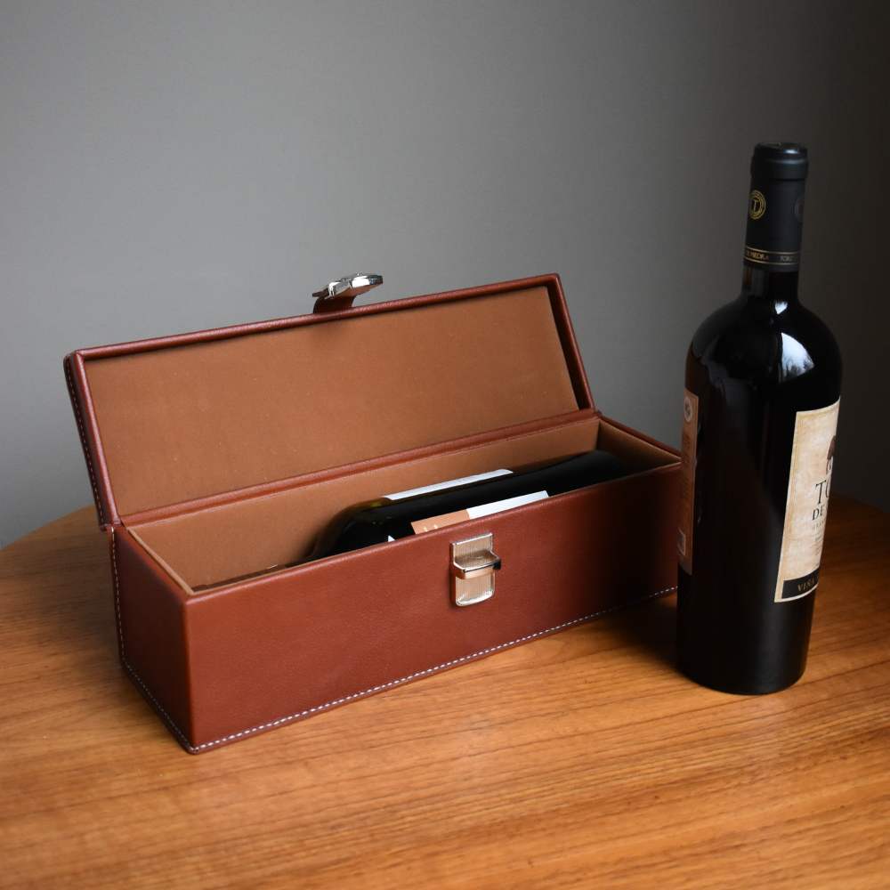 Caja porta botella vino