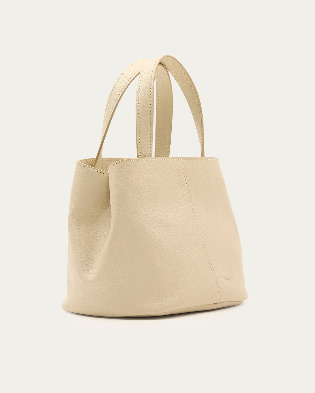 Pleat Mini Marfil de cuero - Romors