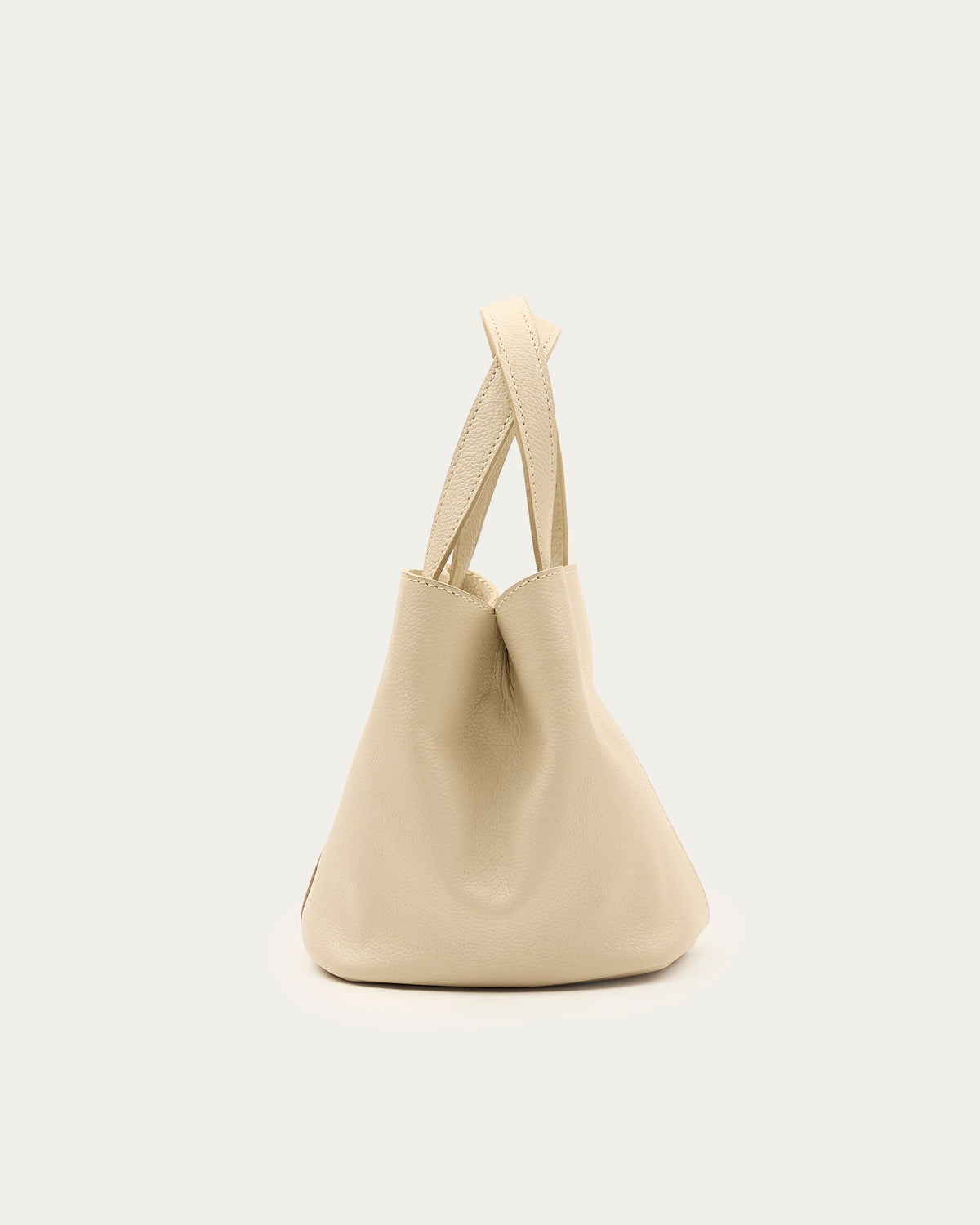 Pleat Mini Marfil de cuero - Romors