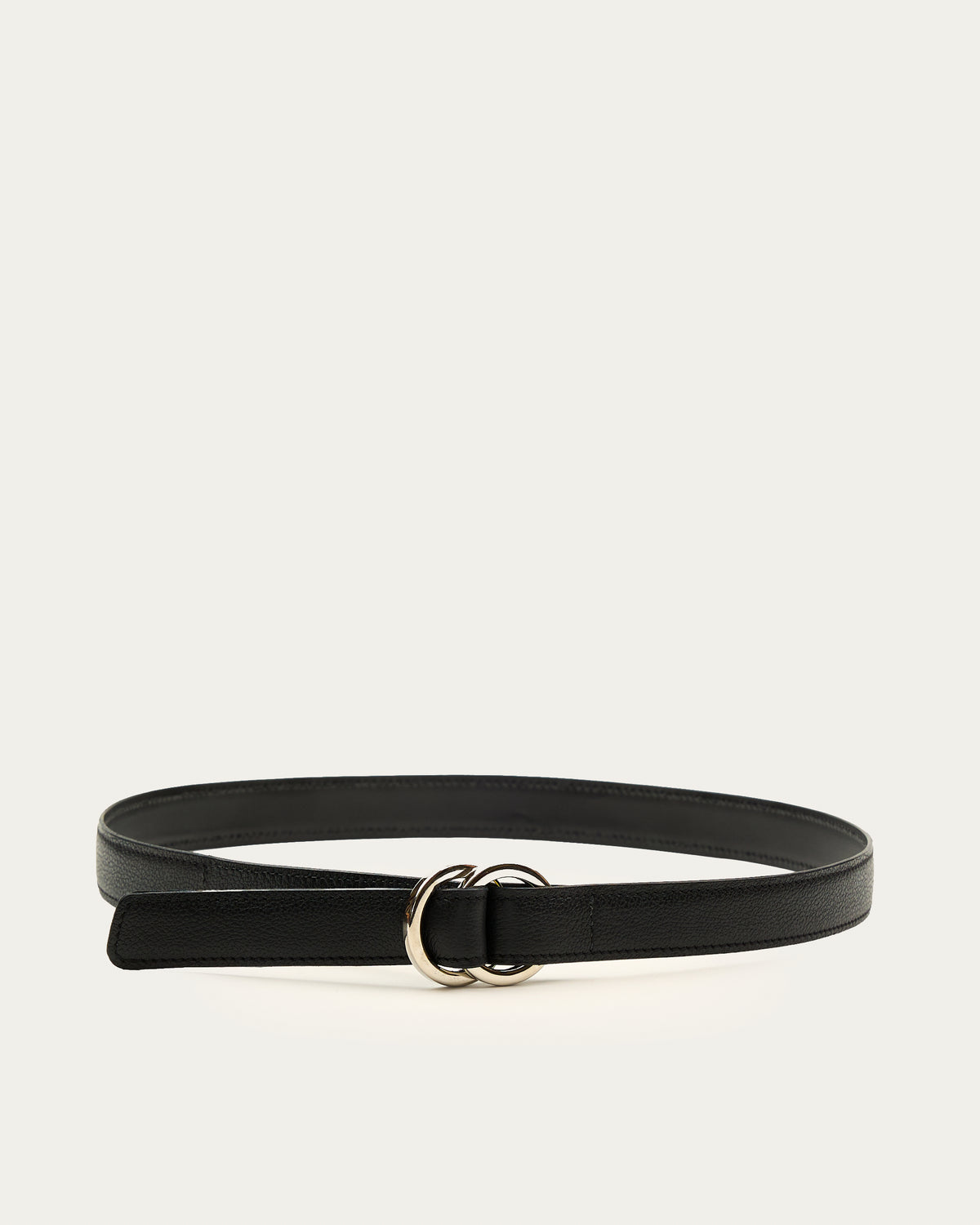 Cinturón Curvo 2 Argollas Negro de cuero - Romors