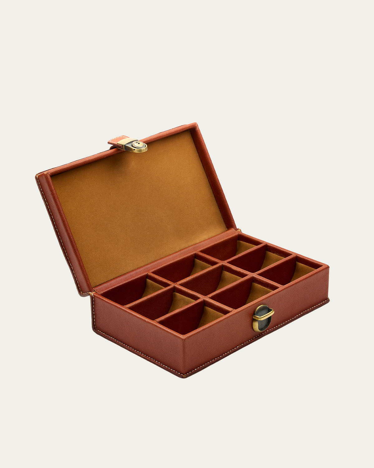 Caja 9 Relojes Coñac de cuero - Romors