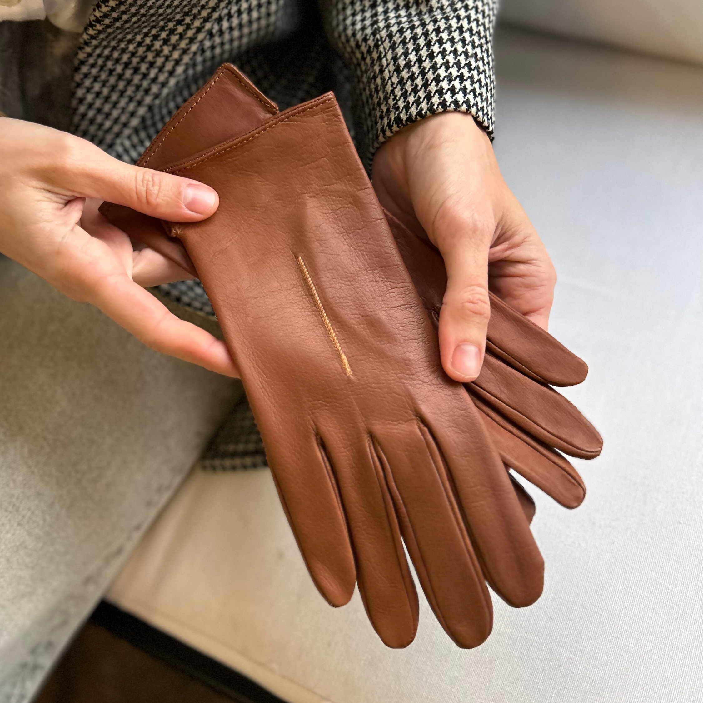 Cognac women's gloves