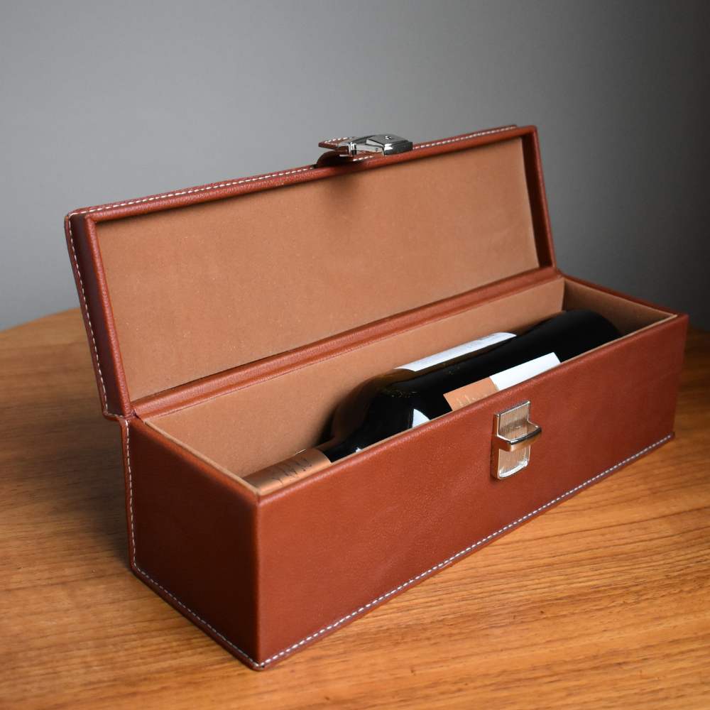 Caja porta botella vino